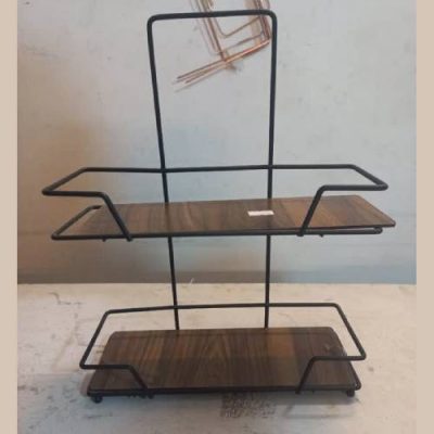 استند 2 طبقه مستطیل کف چوبی فلزی