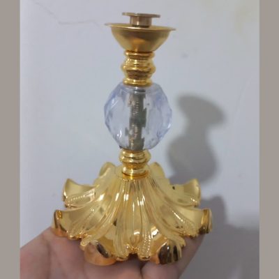 پایه زنبق طلایی کریستال دار