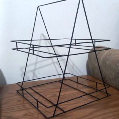 استند فلزی 2 طبقه مشکی کوره ای